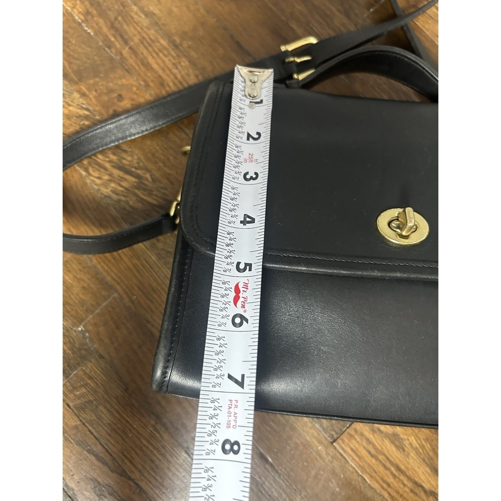 COACH 9870 Court Bag Vintage Black Glove Leather Crossbody Satchel Handbag 1990s - Picture 13 of 13
